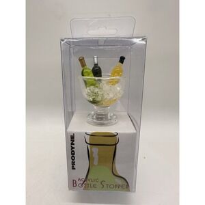 Prodyne Acrylic Bottle Stopper Wine Chiller Ice Bucket Mini Bottles New In Box‎